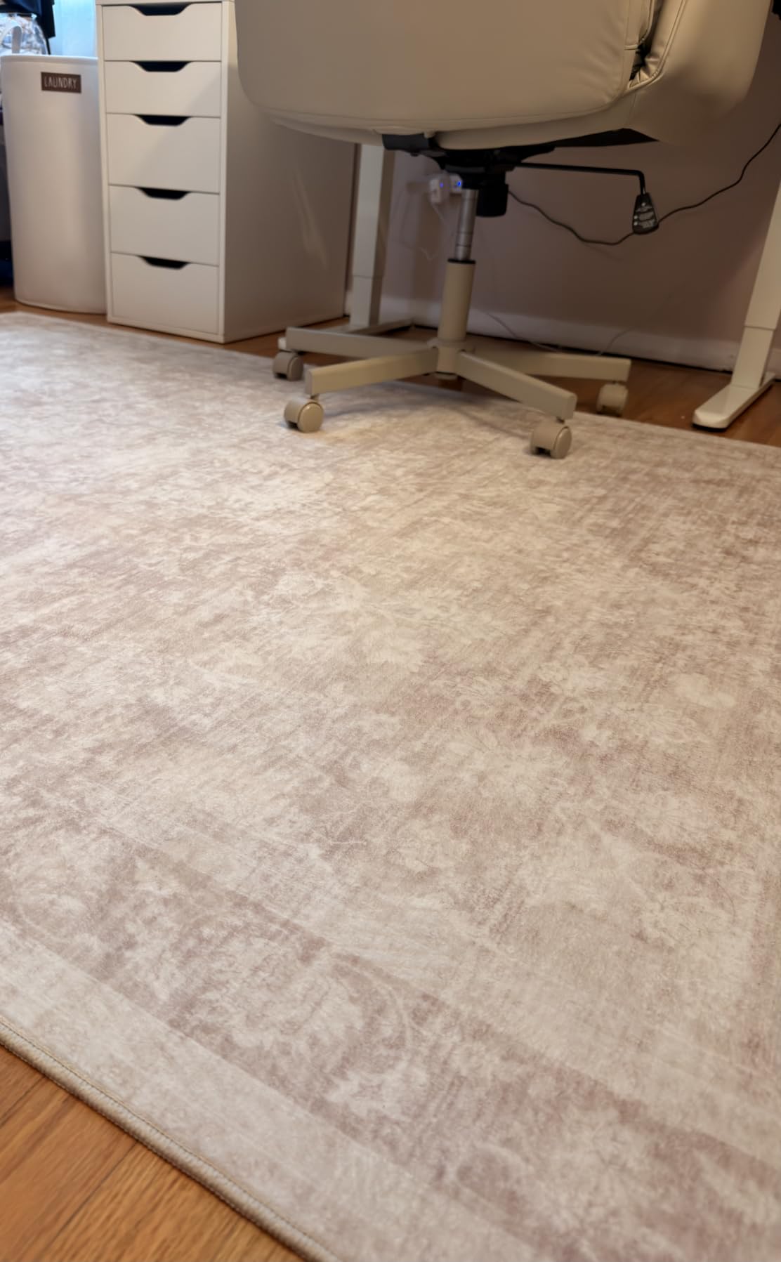 8x10 Area Rugs for Living Room: Washable Large Vintage Floral Rug Low Pile Non-Slip Boho Carpet for Bedroom Dining Home Office (Beige, 8'x10') customer photo 2