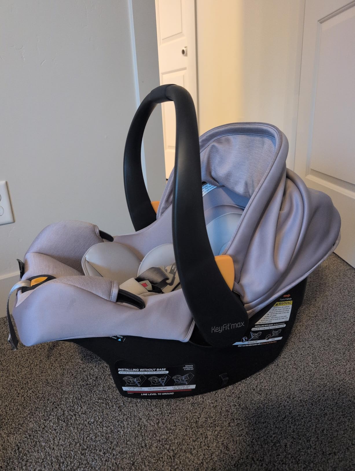 Chicco KeyFit Max ClearTex Infant Car Seat and Base, Rear-Facing, 4-30 lbs, Lupine/Purple, flame retardant-free ClearTex, GREENGUARD Gold, stroller-compatible infant car seat customer photo 1