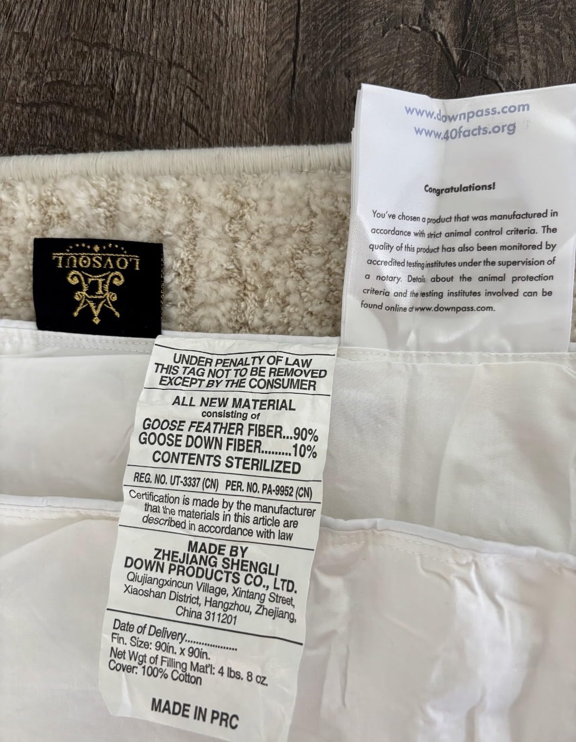 L LOVSOUL Goose Feather Down Fiber Comforter Queen Size, 100% Organic Cotton Fabric Duvet Insert,1200TC,750+Fill Power, Hotel Collection, All Season White Bedding Comforters with 8 Tabs customer photo 1