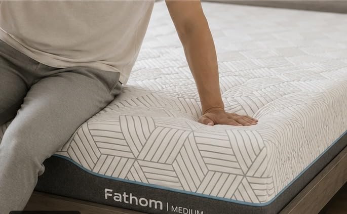 FATHOM Medium Queen Mattress 10 Inch Memory Foam Mattress Queen Size Bed in a Box for Back Pain Relief and Cool Sleep with Gel Foam and Removeable Fiberglass Free Cover, CertiPUR-US Certified customer photo 2