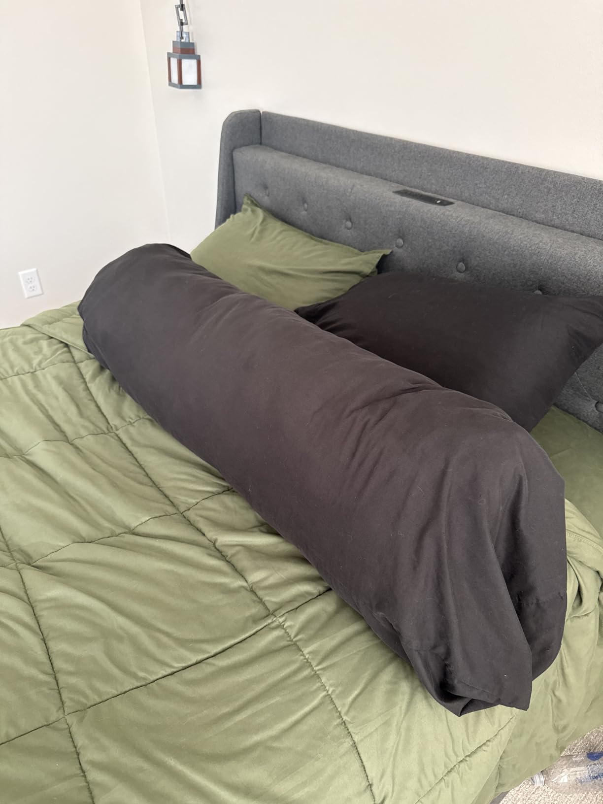 Amazon Basics Soft Supportive Long Body Pillow for All Position Sleepers, Machine Washable, 20 x 54 inches, 1-Pack customer photo 1