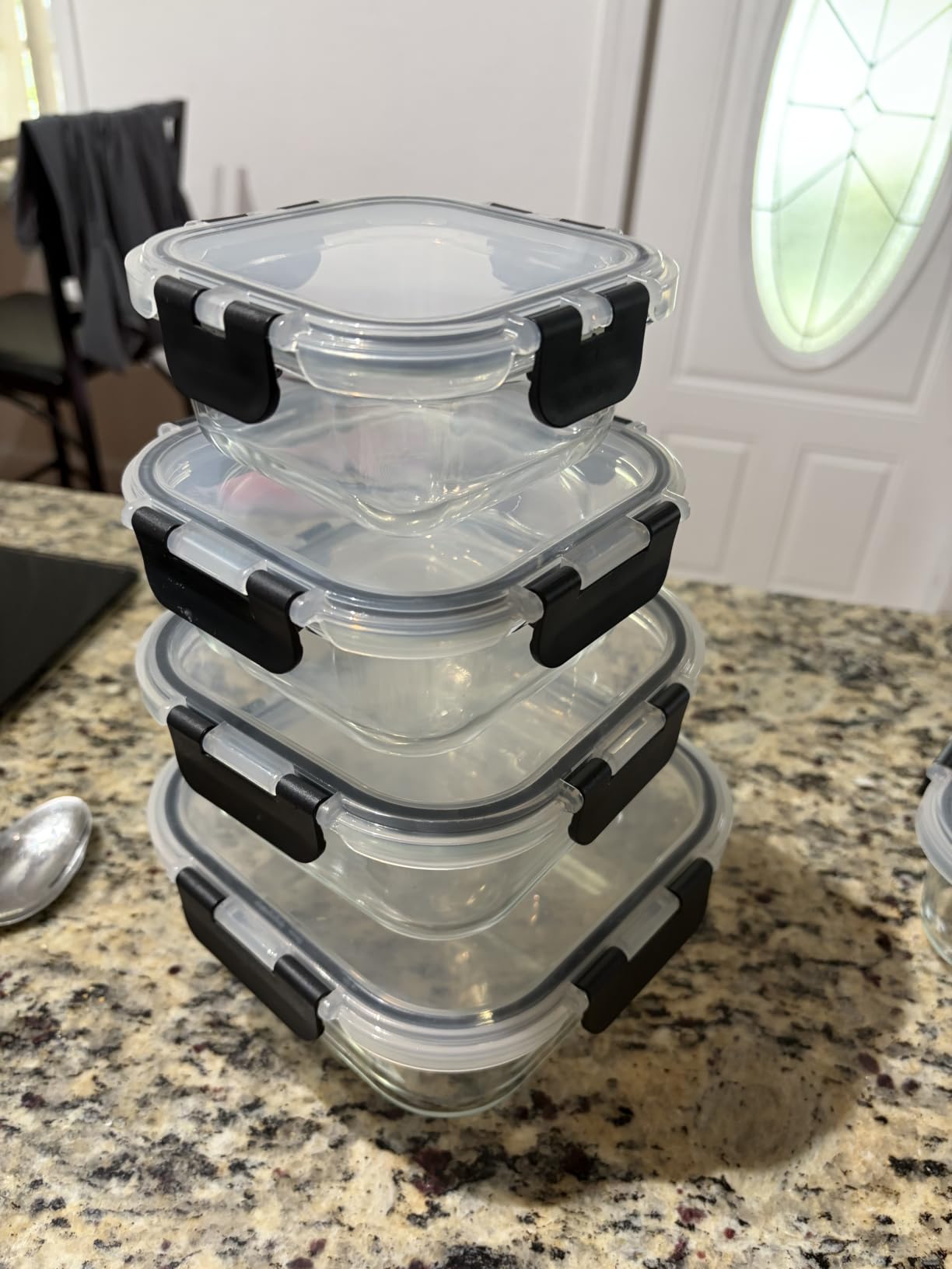 8 Pack Glass Food Storage Containers with Lids, Meal Prep Containers, Airtight Bento Boxes with Leak Proof Locking for Microwave, Oven, Freezer and Dishwasher, BPA Free customer photo 2