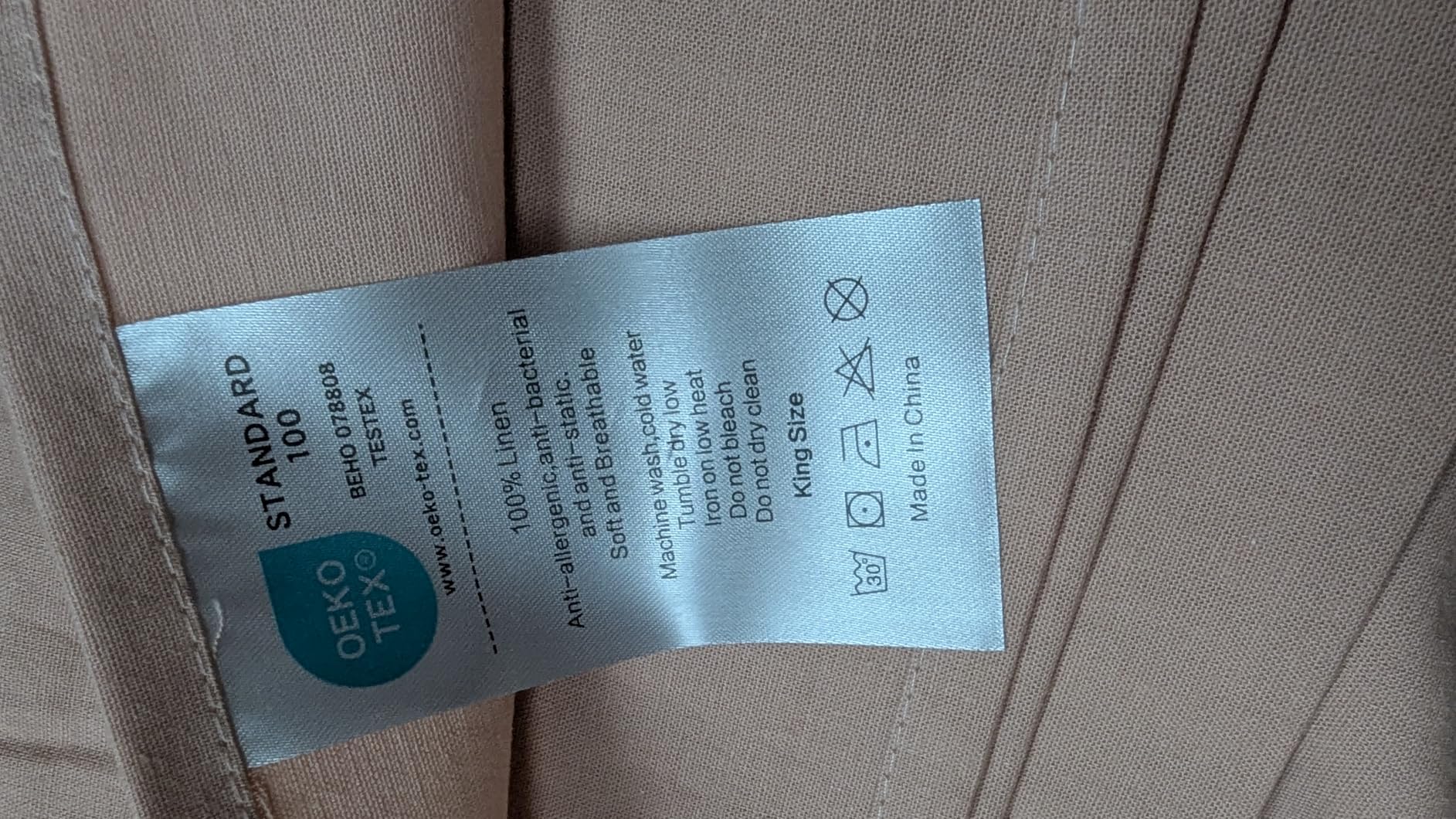 MEISHANG 100% French Pure Linen Sheets King Size - Bed Sheets 4 Piece Sets, Soft Durable Flax Linen, Anti-Tear Breathable Oeko-Tex Certified with 16