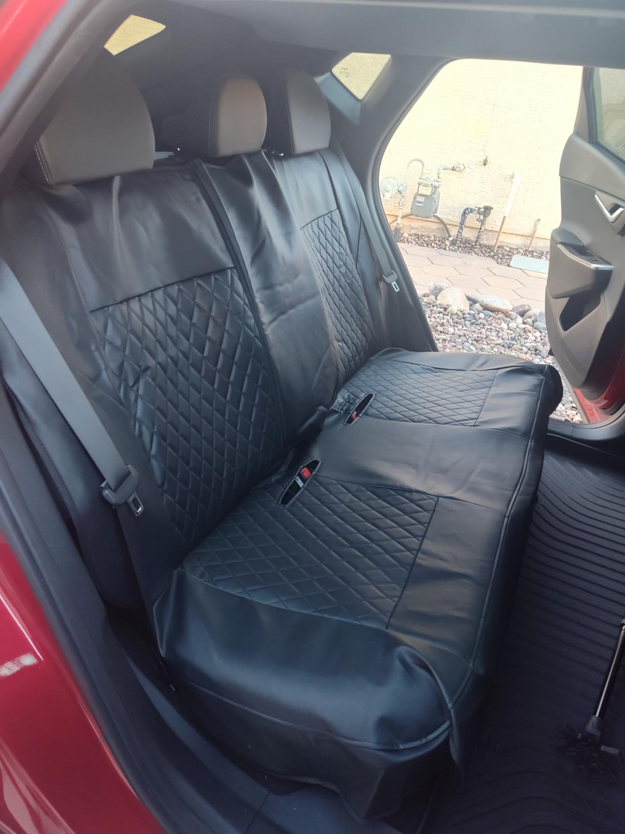 CAR PASS Quilting Faux Leather Seat Covers Full Set, Waterproof Black | Deluxe Premium Seat Cover with 5mm Composite Sponge Inside, Airbag Compatible Auto Seat Cover Universal Fit for Sedan SUV Van customer photo 1