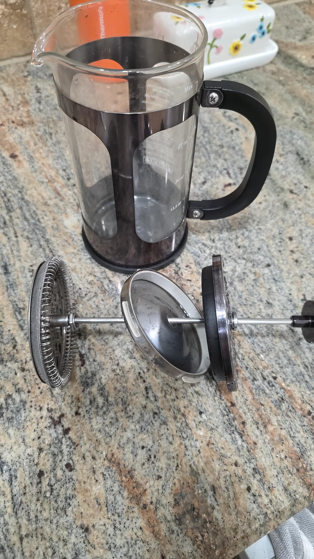 Veken French Press Coffee Maker 34oz, No Plastic Touching Cafe,Thickened Glass Stainless Steel Brewer, Cold Brew Cafetera Tea pot for Kitchen Travel Camping, Gifts, Decor, Bar Accessories, Dark Pewter customer photo 1