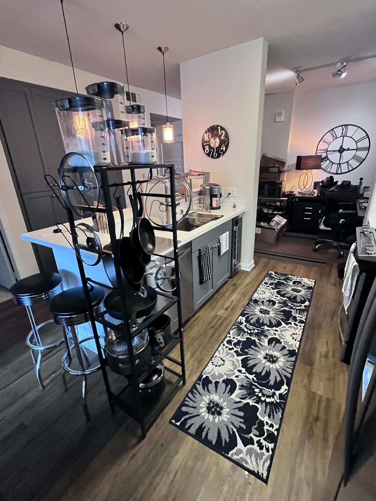 MAHANCRIS 4-Tier Pot Rack, Pots and Pans Organizer for Kitchen Corner, Kitchen Storage Rack with U-Shaped Lid Holders, Freestanding Cookware Stand, Rustic Brown and Black POHR3001 customer photo 2