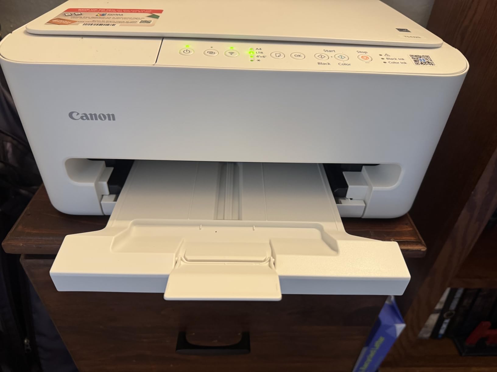 Canon PIXMA TS4320 - Wireless Color Inkjet Printer for 2-Sided Printing & Photos, Cost Efficient Multi-Function Printer, Copier, Scanner for Home Use, Compact Design, Easy Setup customer photo 1
