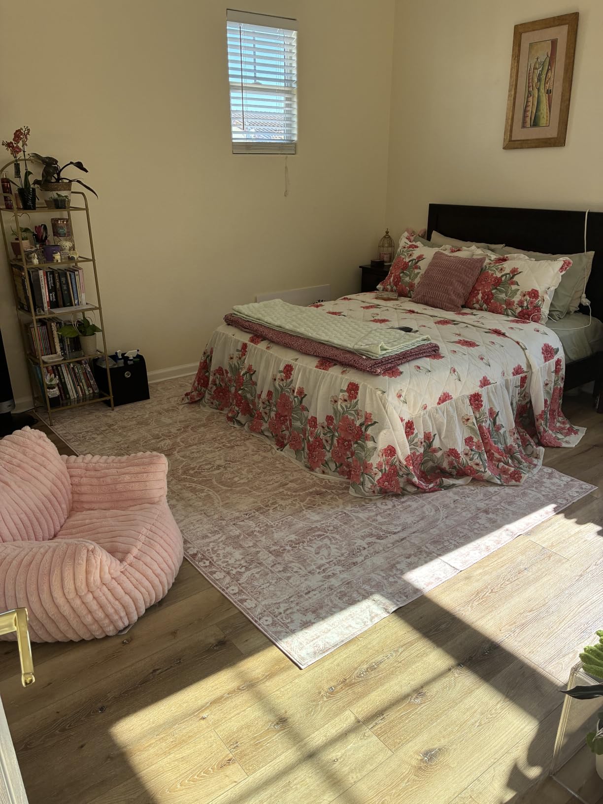 Lahome Floral Boho Round Rugs 6ft, Washable Round Rug for Dining Room Table, Circle Rugs for Living Room Large Round Carpet for Bedroom, Playroom, Nursery, Reading Corner Nina customer photo 1