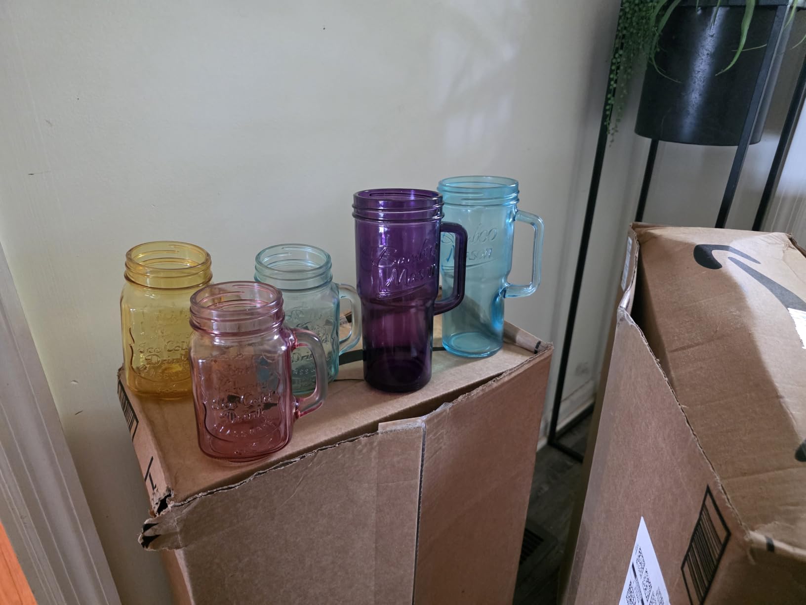ANOTION Bamboo Mason 24oz Glass Tumbler with Straw Leakproof Lid, Cap Cup Mason Jar 4 Color Caps, Self-Assembly Leak-Proof Lid Straw, Reusable Iced Coffee Cup, Mason Jar Drinking Glass Coffee Gifts customer photo 1