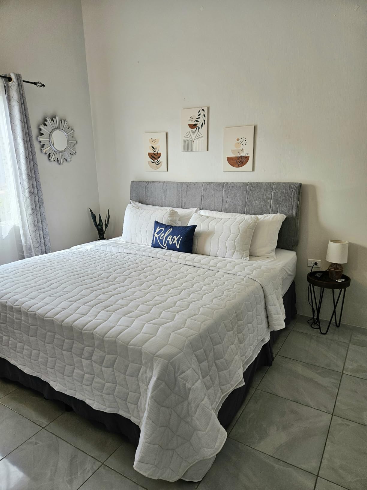 Queen Size Headboard Only-No Assembly Required, Beige | Easy to use no assembly required, Linen fabric and extra-thick foam for added comfort, Modern style headboard queen size customer photo 1