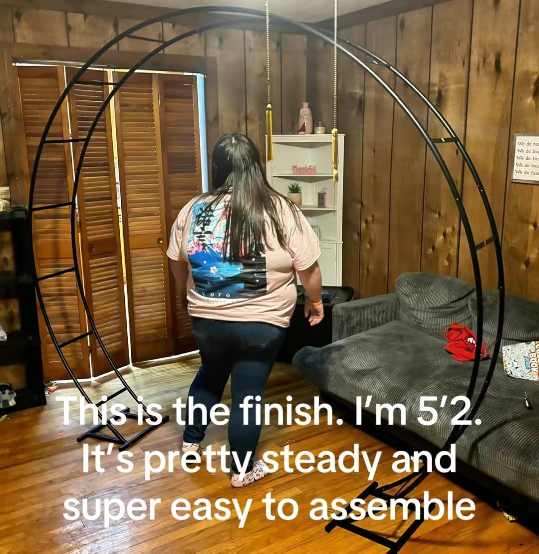 19mm Thickened Enlarged Size Garden Arch Metal Trellis for Climbing Plants | 7*8 Ft, 19mm Tubes & 0.7mm Wall, With Base, Ground Stakes Sandbags, Arbor Trellis For Climbing Plants, Ceremony Decorations customer photo 1