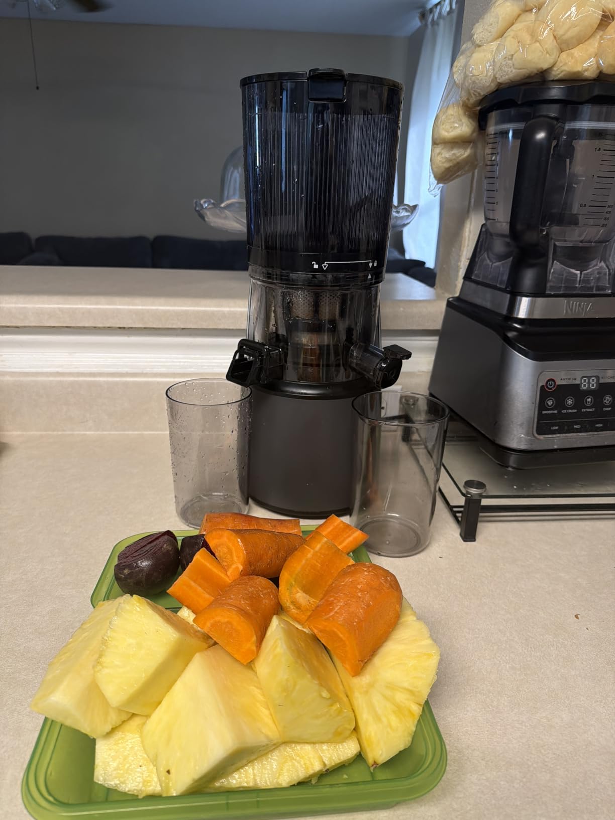 EanOruus Juicer Machines, 3-in-1 Cold Press Juicer, Premium Gray, Makes Juice Nut Milk & Sorbet, 6.5