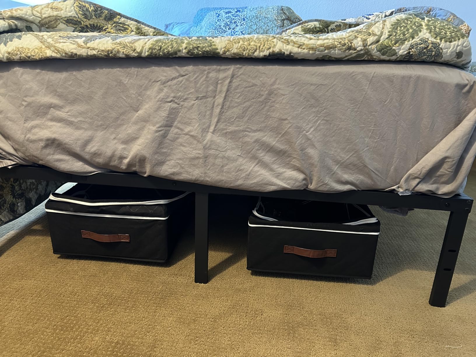 80L 2 Pack Adjustable Under Bed Storage with Wheels | Underbed containers with clear lids, rolling under bed shoe storage organizer for dorm home clothes, blankets, toys customer photo 1