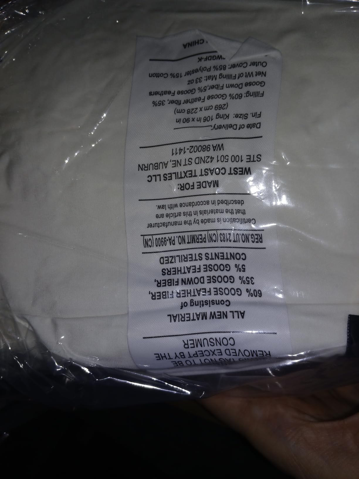 Pacific Coast Lightweight Goose Feather Down Fiber Comforters King Size, Summer Duvet Insert, Ultra Soft, Breathable, Hotel Luxury Bedding Comforter with 8 Tabs, White, 106 x 90 inches customer photo 2