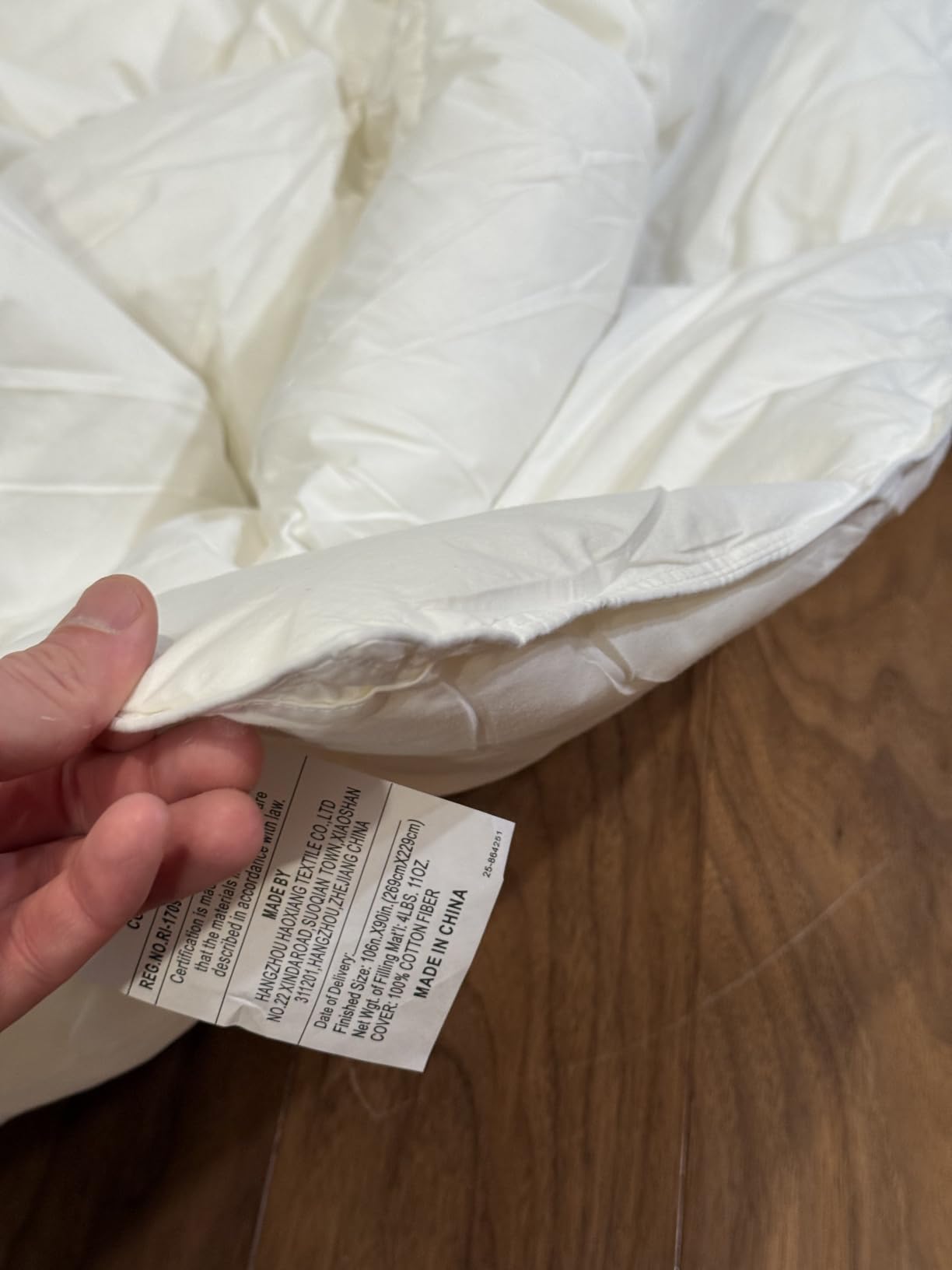 Feather and Down Fiber Comforter Insert Queen, 100% Cotton Cover | Medium Warmth White Duvet Insert, Fluffy Soft Hotel Luxury Bedding for Bedroom, 90 x 90 Inches customer photo 2