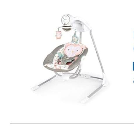 Ingenuity InLighten Baby Swing, 3-in-1 Bounce, Sway & Stationary Seat, Bluetooth Music, Light-Up Canopy, Remote Control, Vibrations, 5-Point Harness, Pebble Shore customer photo 1