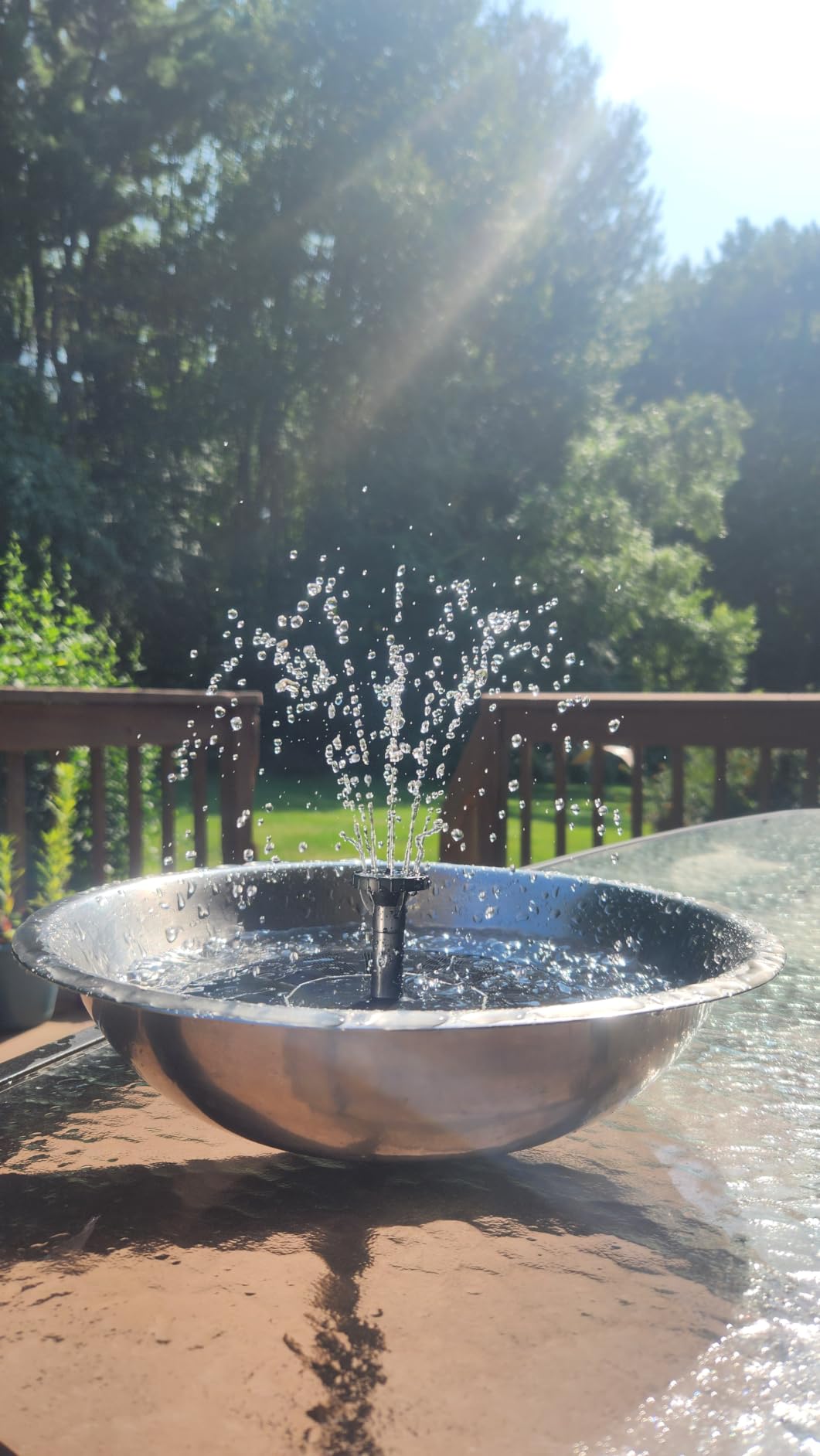 2.5W Solar Bird Bath Fountains- Upgraded Solar Pond Fountain with 6 Nozzles,Solar Fountain for Bird Bath, Pond, Garden Decor (Black) customer photo 1