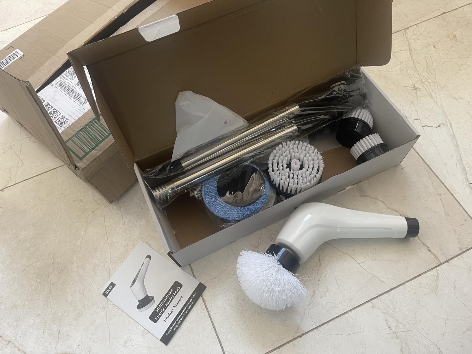 Cordless Electric Spin Scrubber, 9 Brush Heads, 2-Speed Motor | Floor cleaning, bathroom scrubber, tile floor scrubber, extension arm, IPX7 waterproof, tub, sink, grout, wet-dry vacuum customer photo 1
