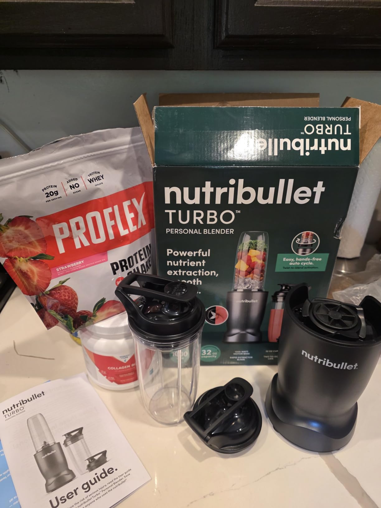 nutribullet Turbo Personal Blender, Shakes, Smoothies, Food Prep, and Frozen Blending, 32 Ounce Cup, 24 Ounce Cup, (2) Flip-top Travel To-Go Lids, 1000 Watt, Gunmetal, NB50400 customer photo 1