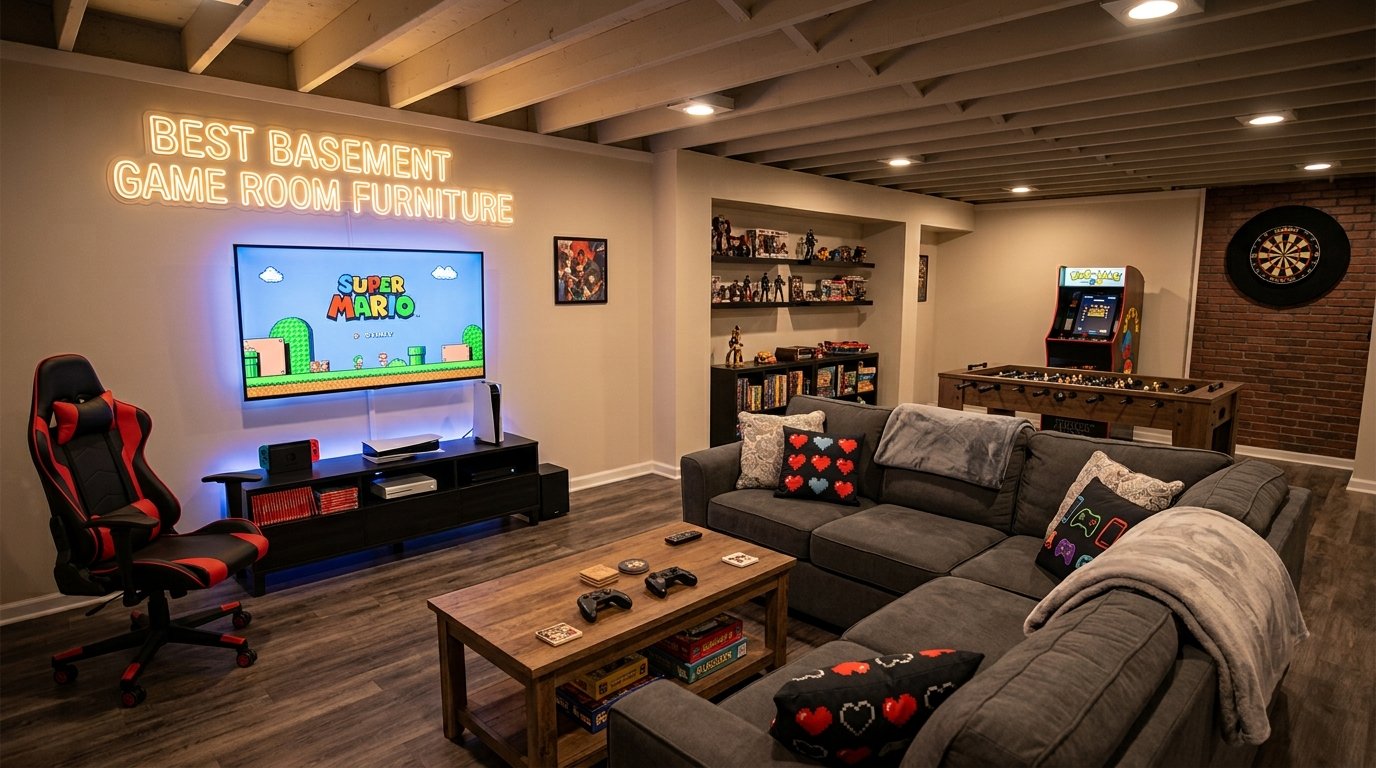 best basement game room furniture