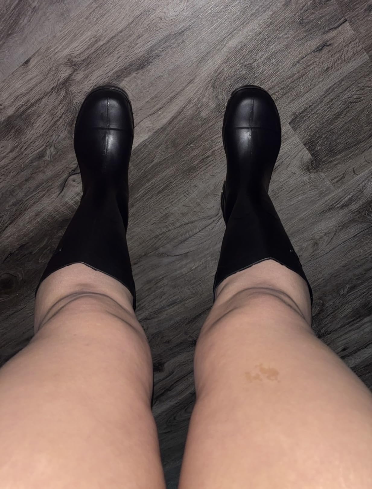 DUNLOP Chesapeake Rubber Boots for men and women, Plain Toe, Black, Size 11 | Lightweight PVC waterproof rain boots with wide calf. For gardening, fishing and work. Pull tab for easy on/off. Made in USA. customer photo 1