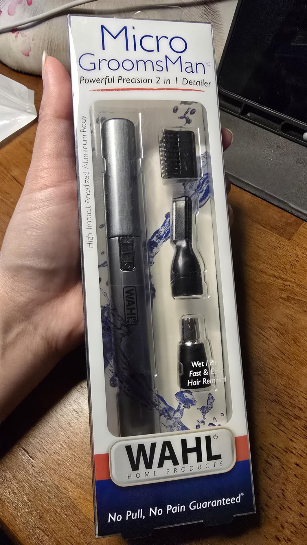 Wahl Micro Groomsman Battery Personal Trimmer for Eyebrows, Nose & Ear - Compact Quick Touch-Up Hair Trimmer For Eyebrows, Neckline, Nose, And Ear Hair With Rinseable Heads - Model 5640-600 customer photo 1