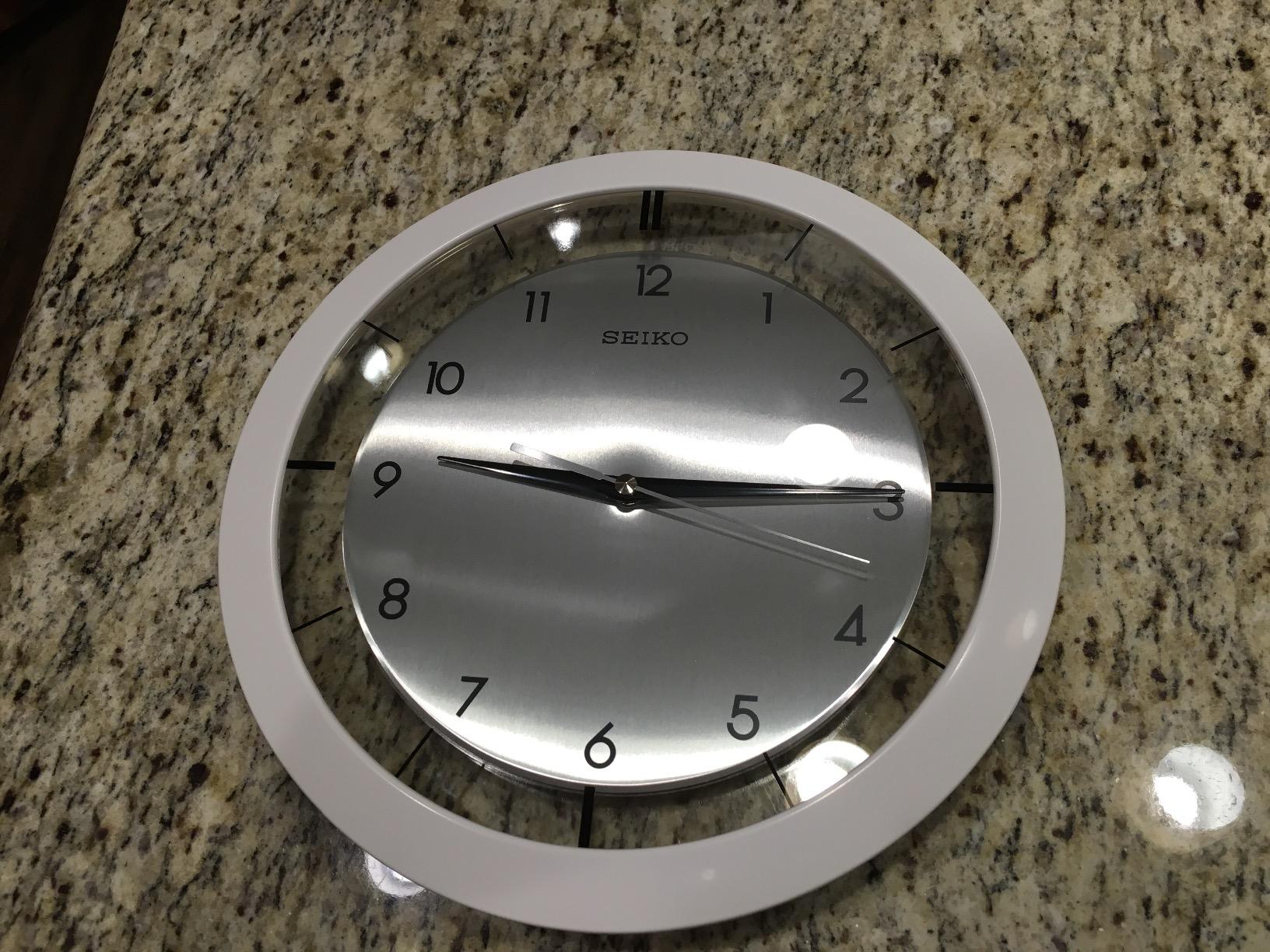 SEIKO 11 Inch St James Brushed Metal Wall Clock, Black customer photo 2