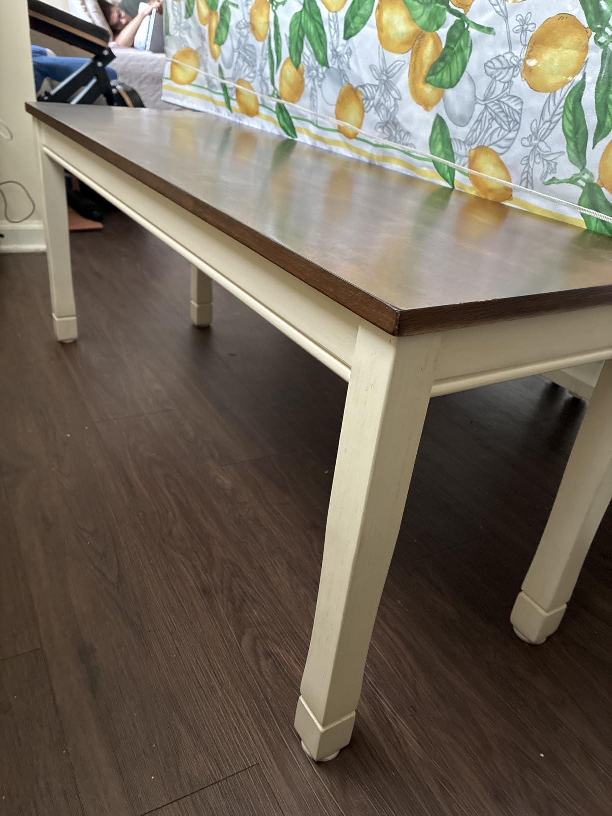 Signature Design by Ashley Whitesburg Cottage Rectangular Dining Bench, Brown & Antique White customer photo 2