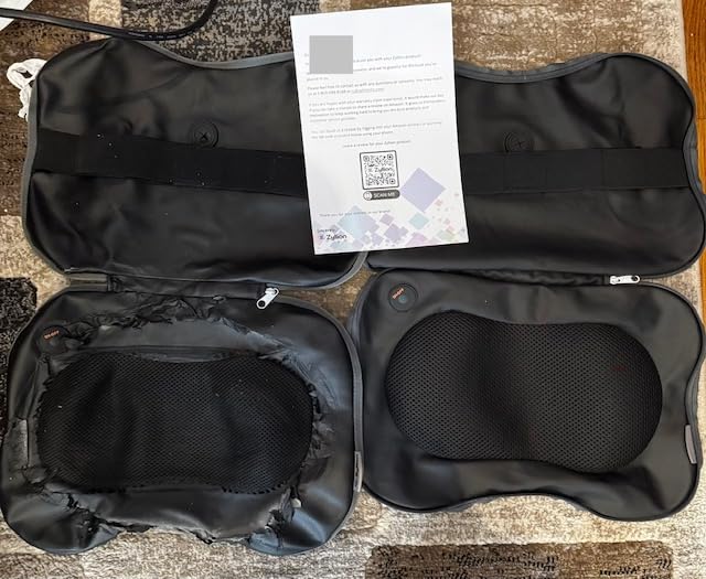 Zyllion ZMA-13 Back and Neck Massager with Heat for Pain Relief, Black | Doctor Recommended, Shiatsu, Deep Tissue, 3D Kneading, Muscle Therapy, Car Adapter, Corded Electric, UL 1647 Safety Certified customer photo 2