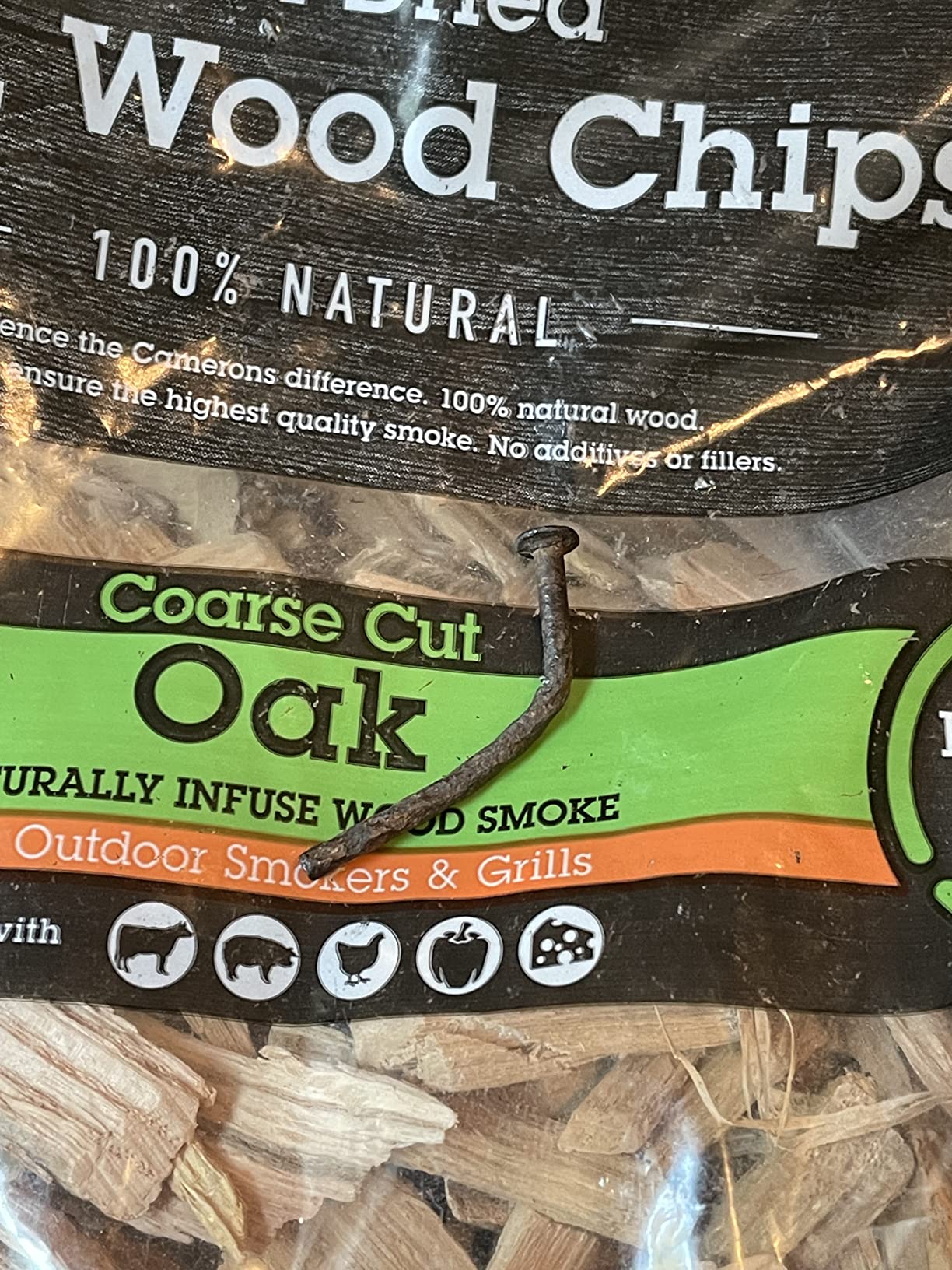 Camerons All Natural Oak BBQ Wood Chips for Smoker, 260 Cu in Bag, 2 Lbs | Kiln Dried Coarse Cut BBQ Wood Chips for Smoking Meats on Gas & Charcoal Grills, Barbecue Accessories, Grilling Gifts for Men customer photo 1