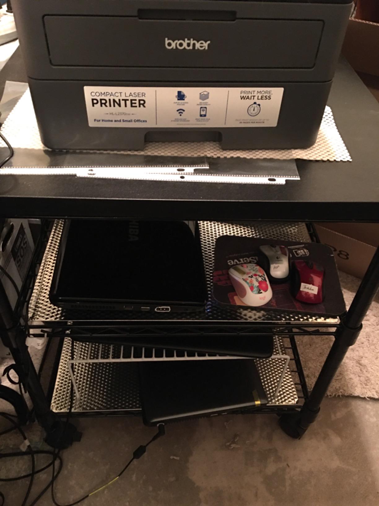 Safco Deskside 3 Tier Rolling Cart Printer Stand, Mobile Utility Table for Home Office with Steel Shelves, Black customer photo 1