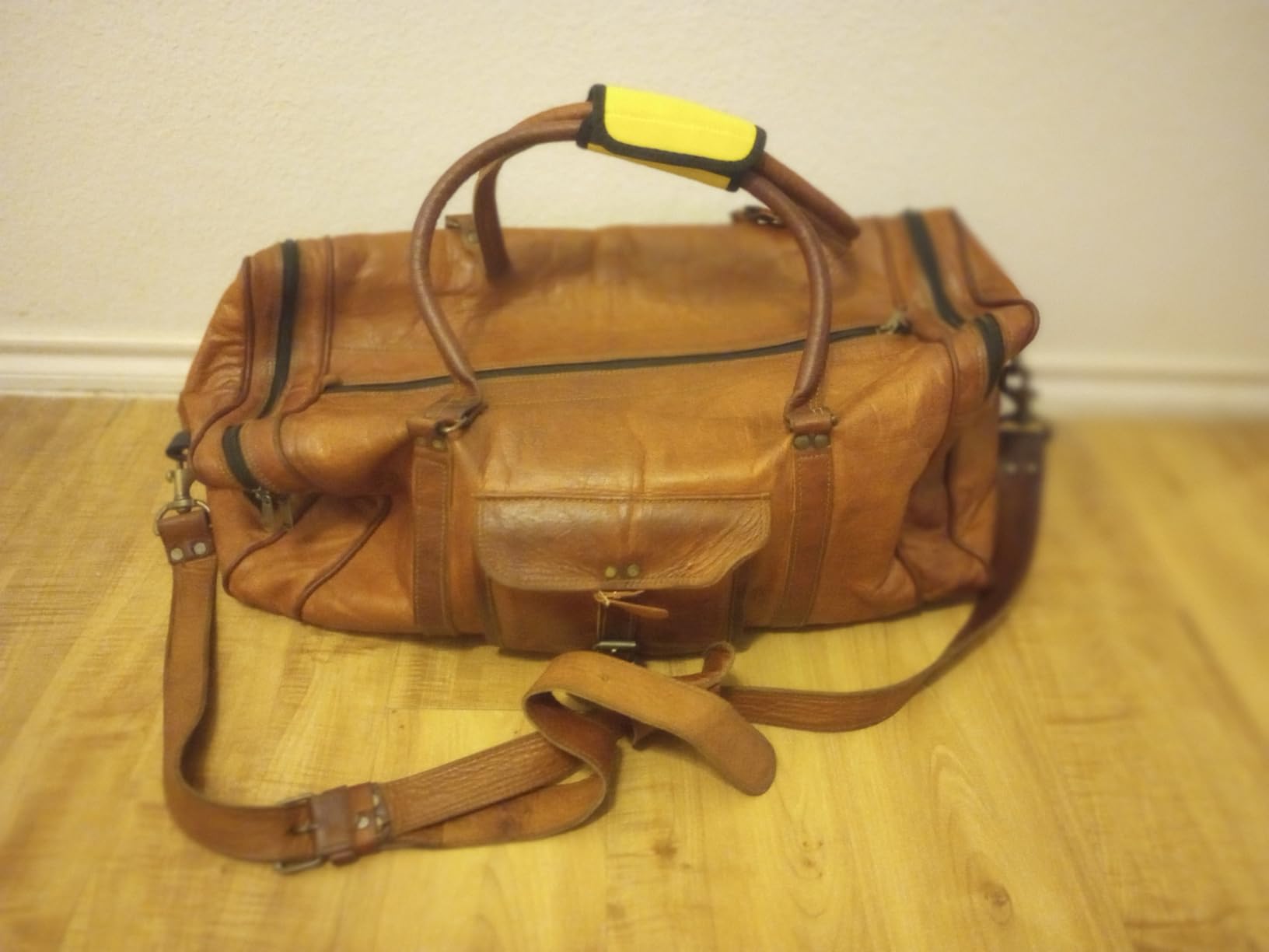 21 Inch Vintage Leather Duffel Travel Gym Sports Overnight Weekend Duffle Bags for men and women customer photo 2
