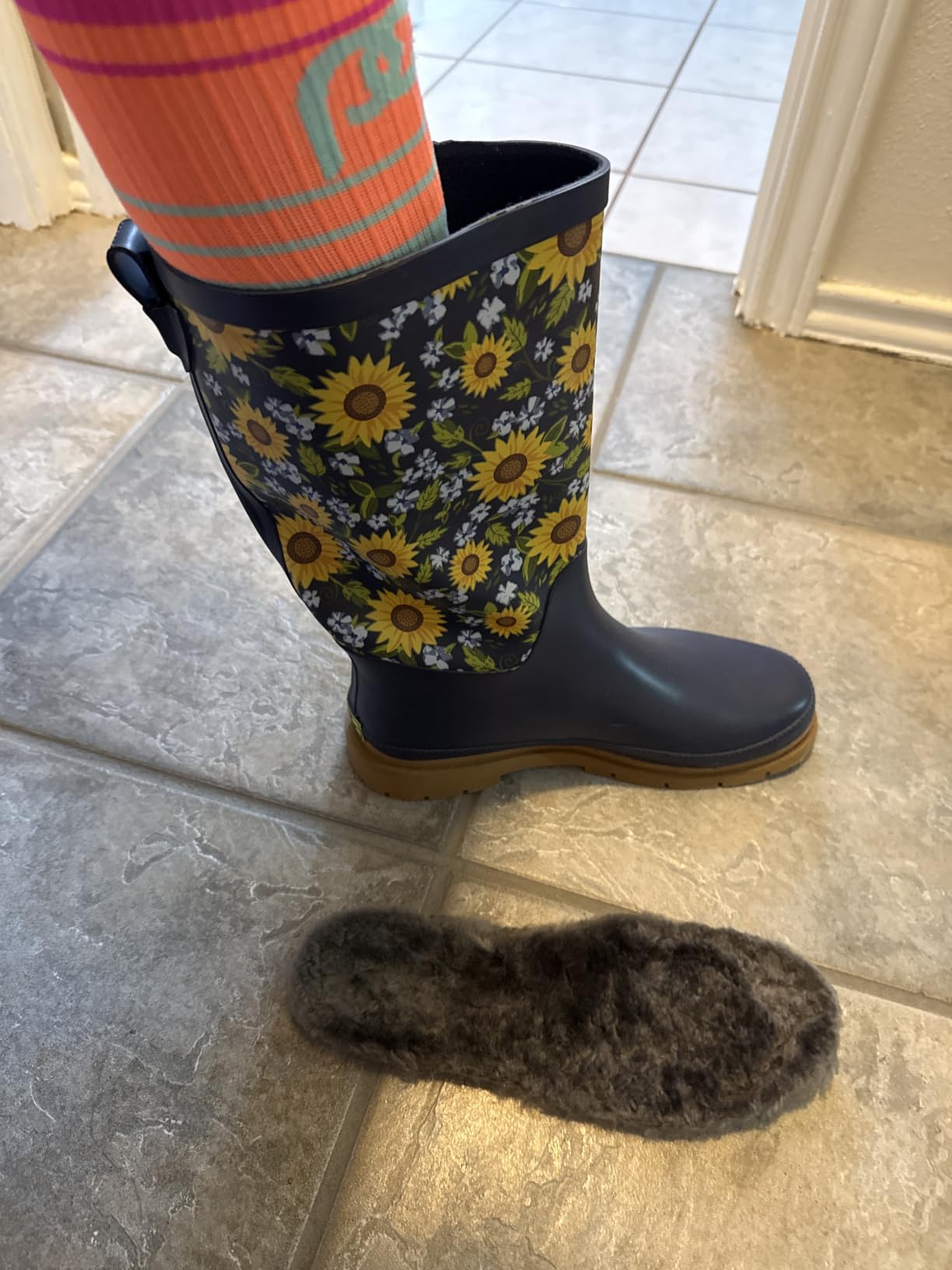 Women's Tall Waterproof Rain Boot Outdoor Garden Shoes customer photo 2