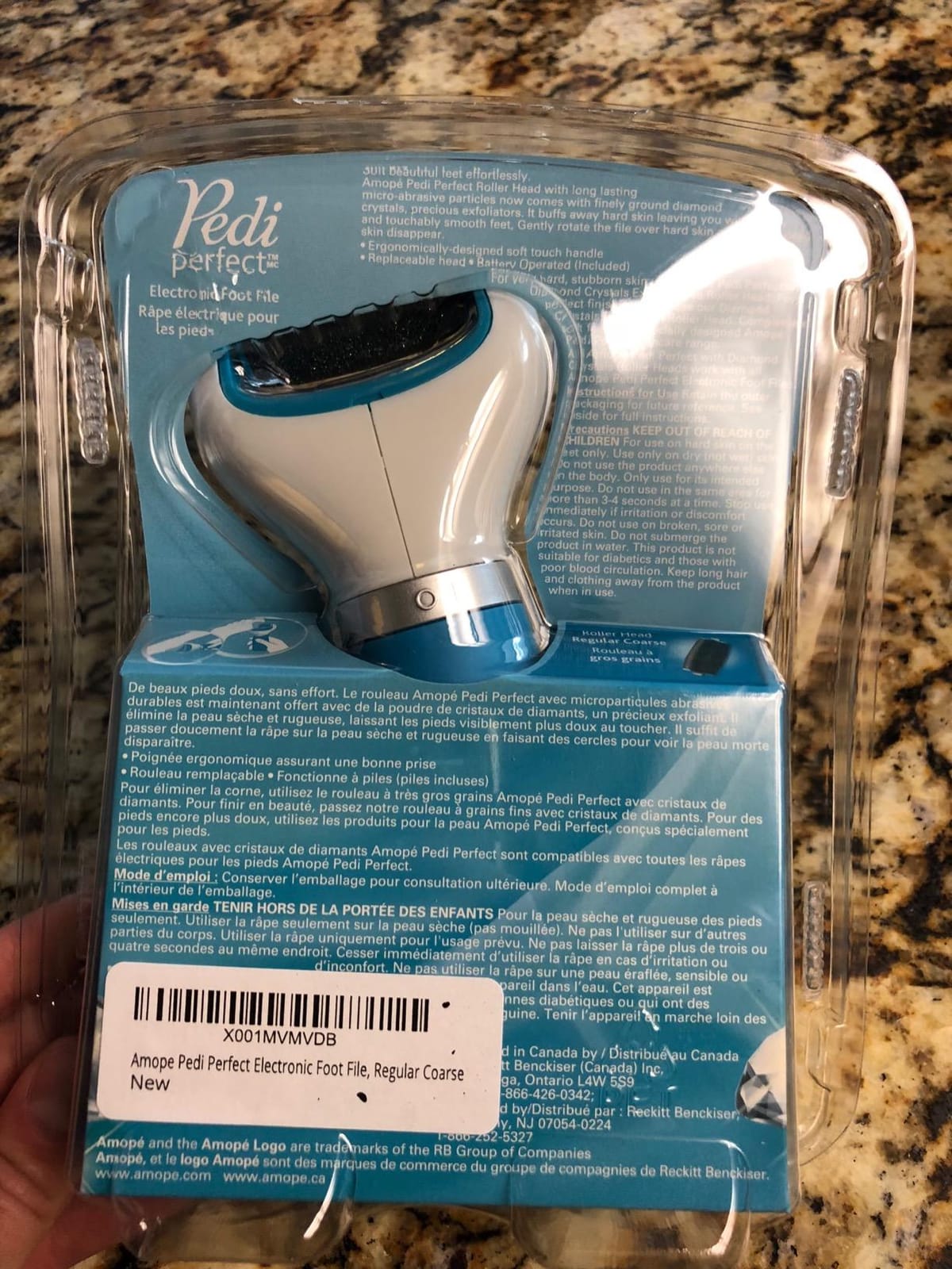 Amope Pedi Perfect Electric Callus Remover Foot File w/ Diamond Crystals, Pedicure Tool for Feet, Removes Hard & Dead Skin, Feet Scrubber & Buffer, Splashproof, w/ Extra Coarse Roller Head, 1 Count customer photo 1