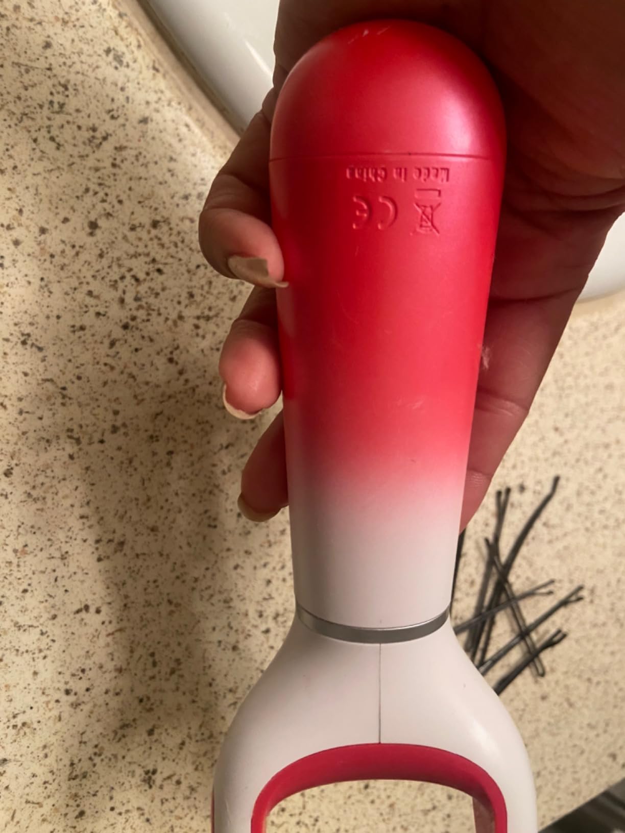 Amope Pedi Perfect Electric Callus Remover Foot File w/ Diamond Crystals, Pedicure Tool for Feet, Removes Hard & Dead Skin, Feet Scrubber & Buffer, Splashproof, w/ Extra Coarse Roller Head, 1 Count customer photo 2