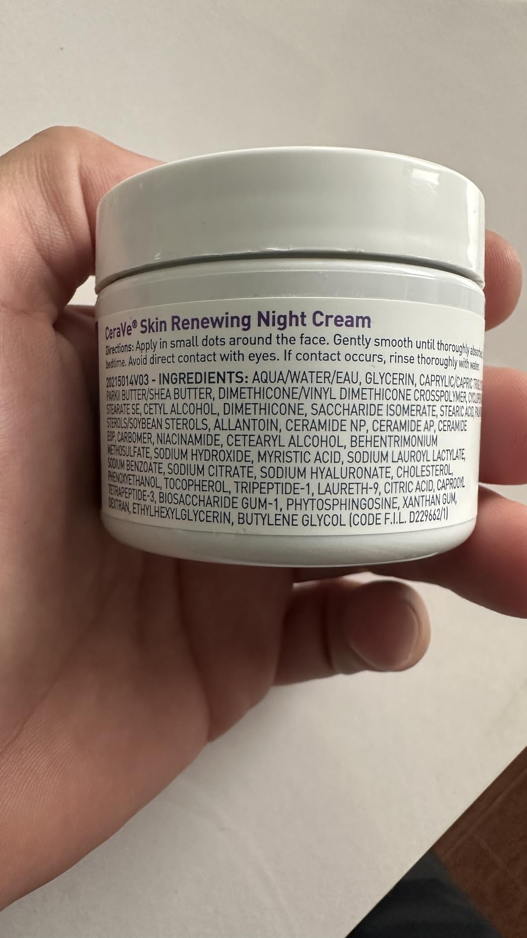 CeraVe Night Cream, Face Moisturizer, Skin Care for Dry Skin, 1.7oz | Skin Renewing Face Moisturizer with Hyaluronic Acid & Peptides, Night Cream For Men & Women, Anti-Aging Face Cream, Daily Use customer photo 2