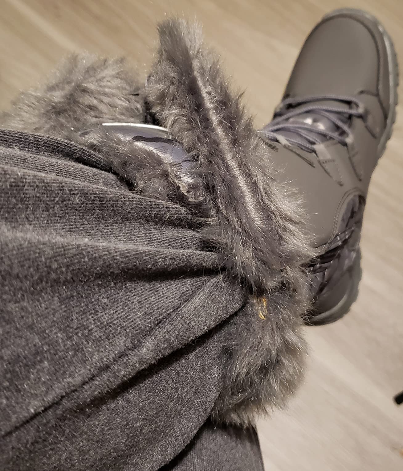 POLAR Womens Quilted Faux Fur Cuff Winter Duck Rubber Sole Durable Snow Rain Outdoor Boots customer photo 1