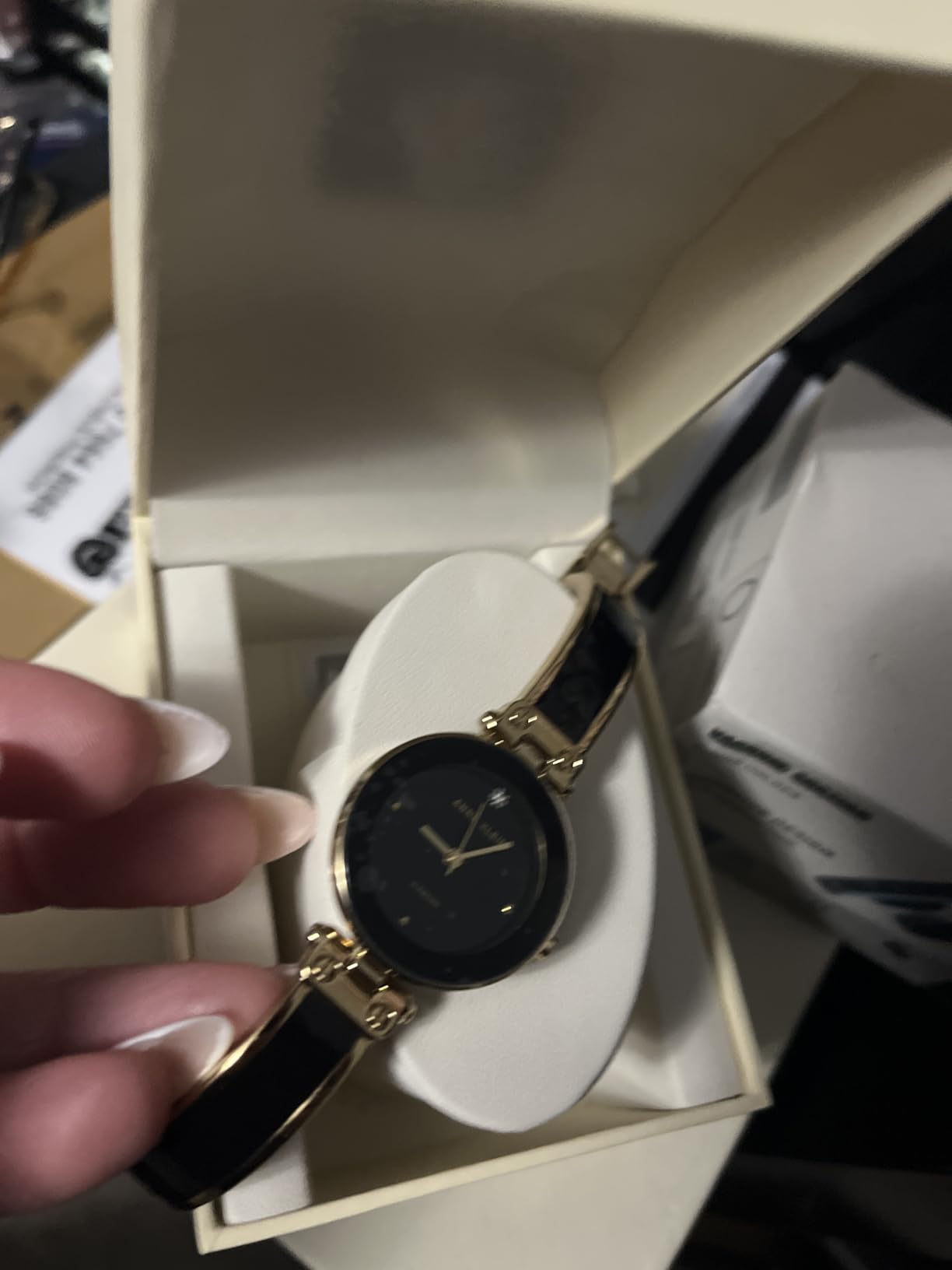 Women's Genuine Diamond Dial Bangle Watch customer photo 1