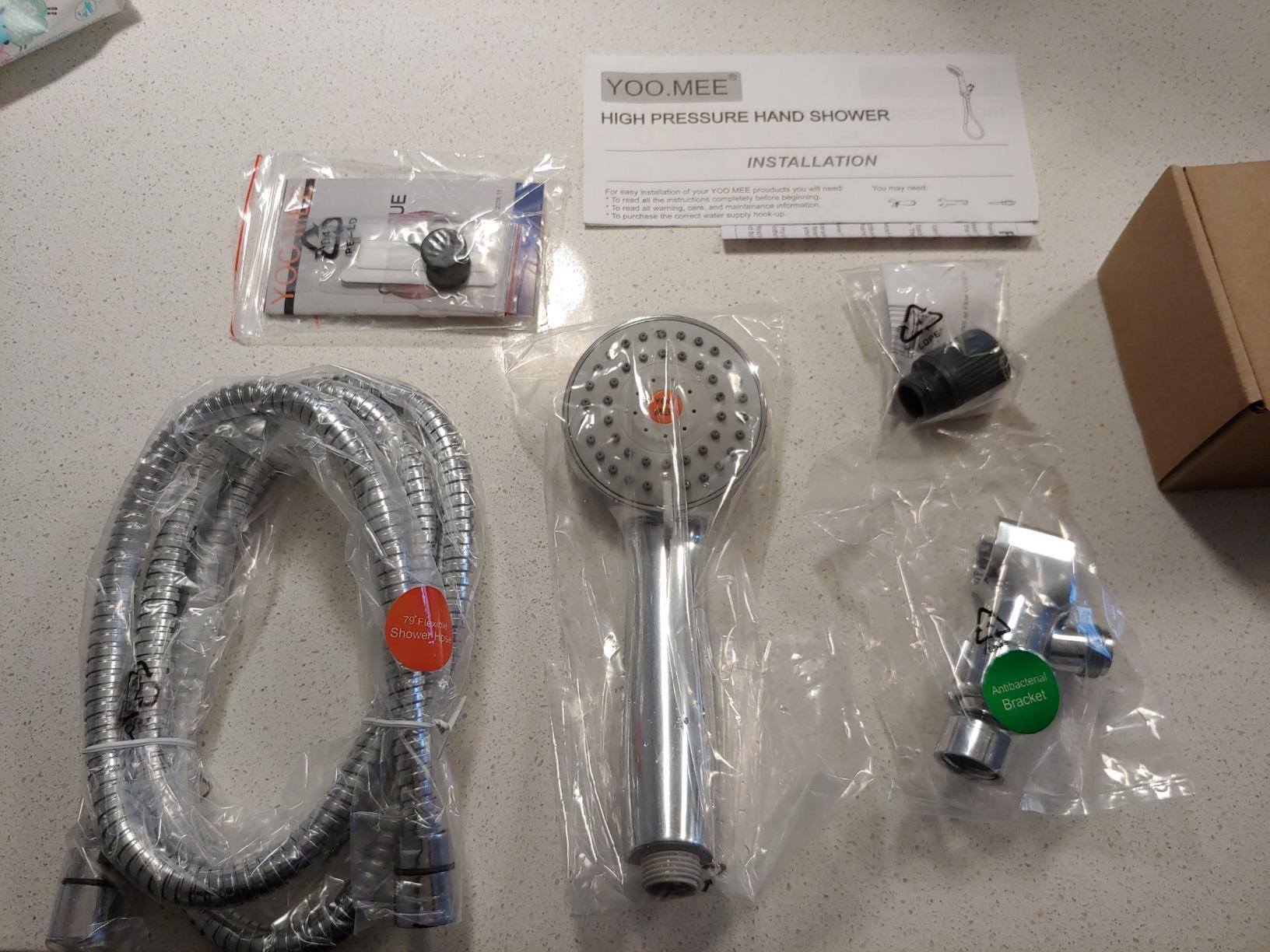 HO2ME High Pressure Handheld Shower, Power Boost Resists Low Flow, Chrome | Against Weak Pressure, Pulsating Massage for Deep Rinsing, with 79 Inch Stainless Steel Hose, Rotatable Mount Arm, Multi-Mode customer photo 1