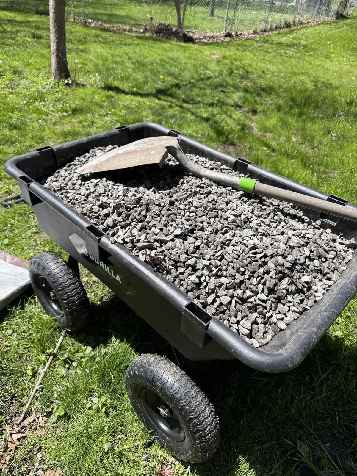 Gorilla Carts Heavy-Duty Poly Yard Dump Cart, 6 Cu Ft Tub, 1200 lb Haul Capacity, Black - Towable Utility Wagon with Quick-Release Dumping & Pneumatic Tires for Landscaping and Gardening customer photo 2
