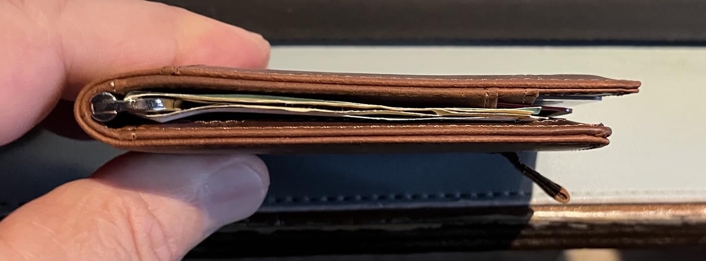 RFID Blocking Slim Bifold Genuine Leather Minimalist Front Pocket Wallets for Men with Money Clip Thin Mens customer photo 2