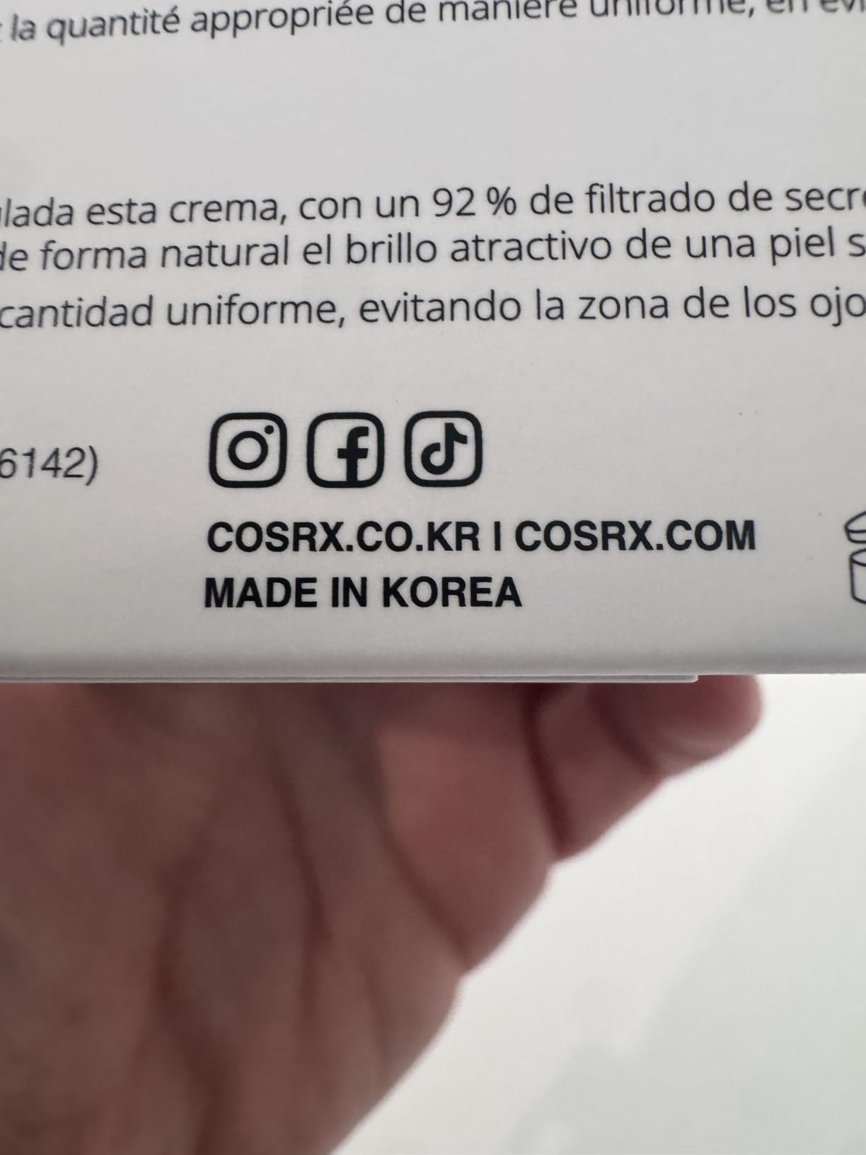 COSRX Snail Mucin 92% Face Moisturizer for Soft & Glowy Skin, 3.52 oz. | Lightweight Moisturing & Soothing Cream for All Skin Types, Korean Skin Care, Korean Moisturizer Face Cream customer photo 1