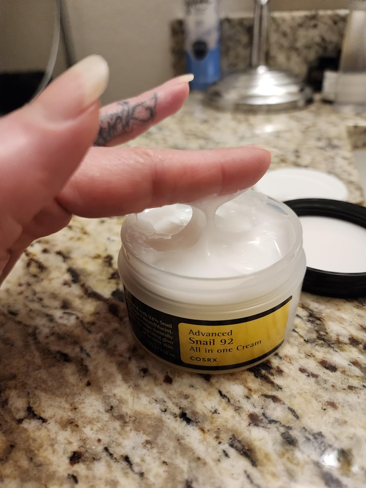 COSRX Snail Mucin 92% Face Moisturizer for Soft & Glowy Skin, 3.52 oz. | Lightweight Moisturing & Soothing Cream for All Skin Types, Korean Skin Care, Korean Moisturizer Face Cream customer photo 2