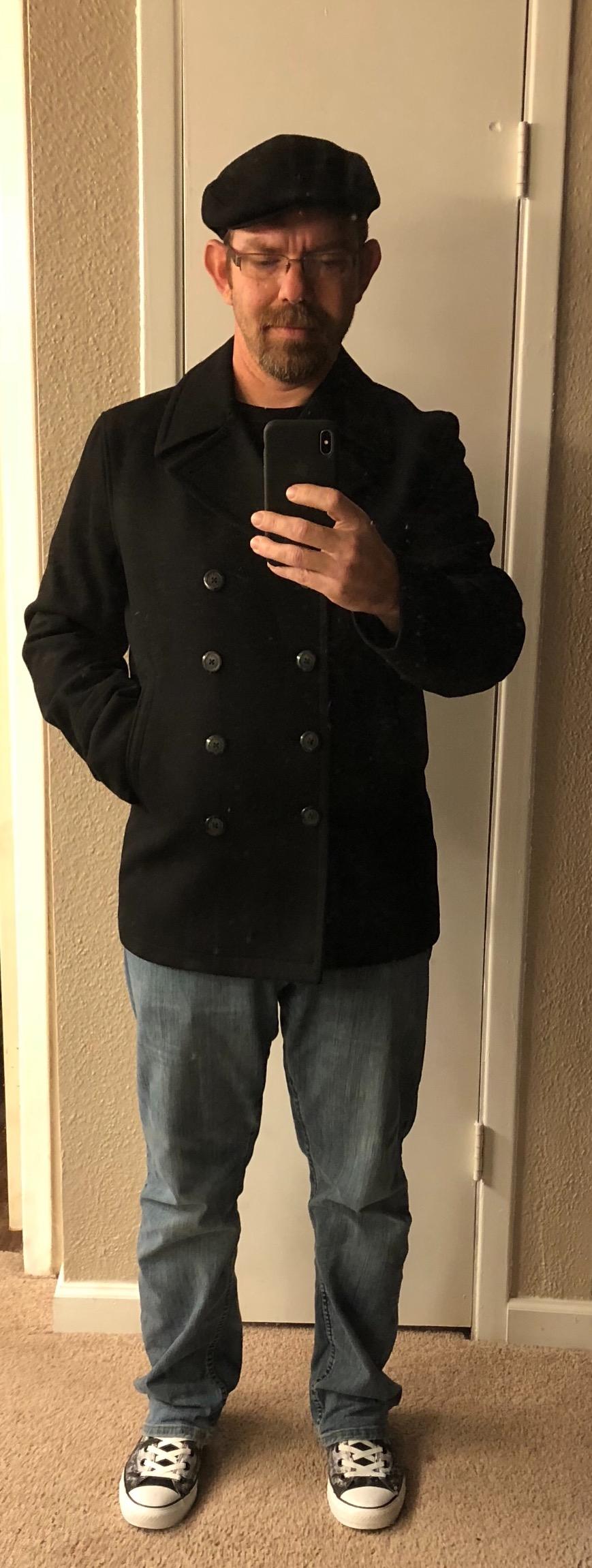 London Fog Men's Wool Blend Double Breasted Pea Coat customer photo 1