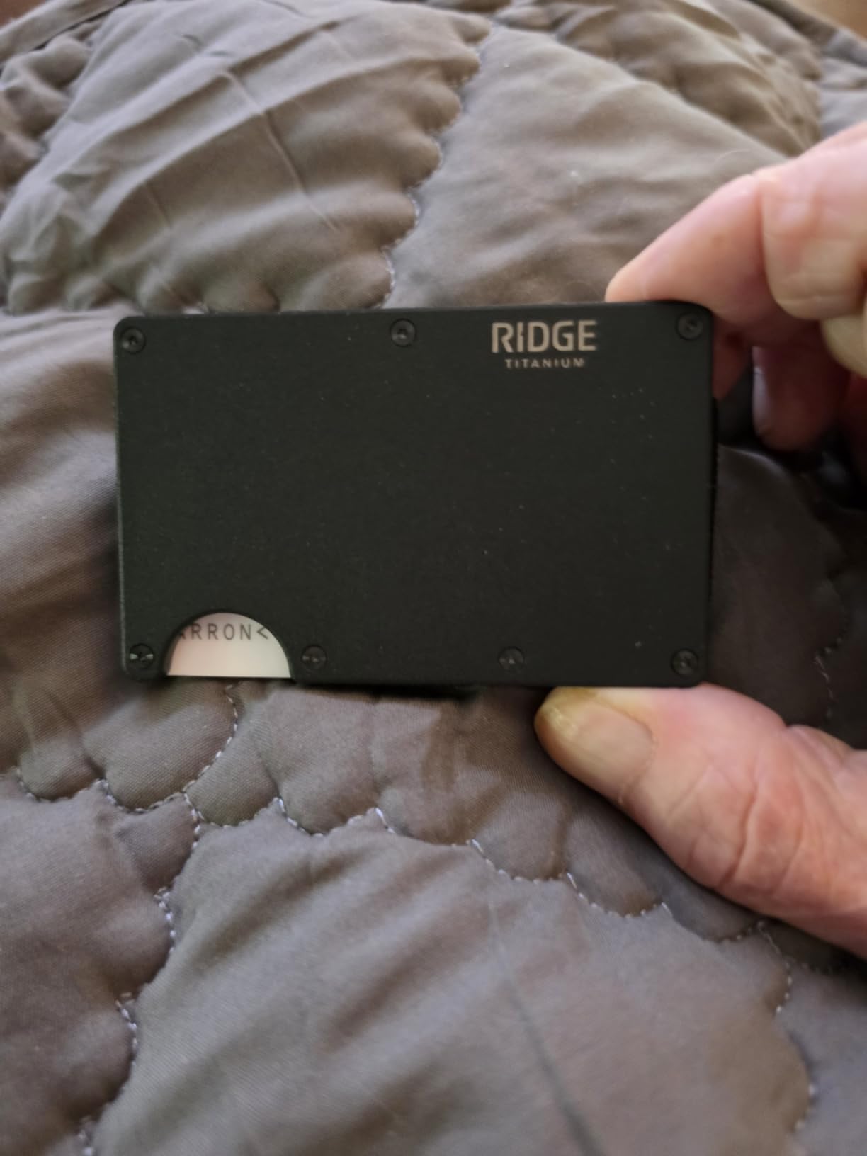 The Ridge Wallet for Men - Slim Minimalist Compact Wallet and Card Holder, RFID Protected Front Pocket Wallets for Men with Integrated Money Clip (Gunmetal Titanium) customer photo 2