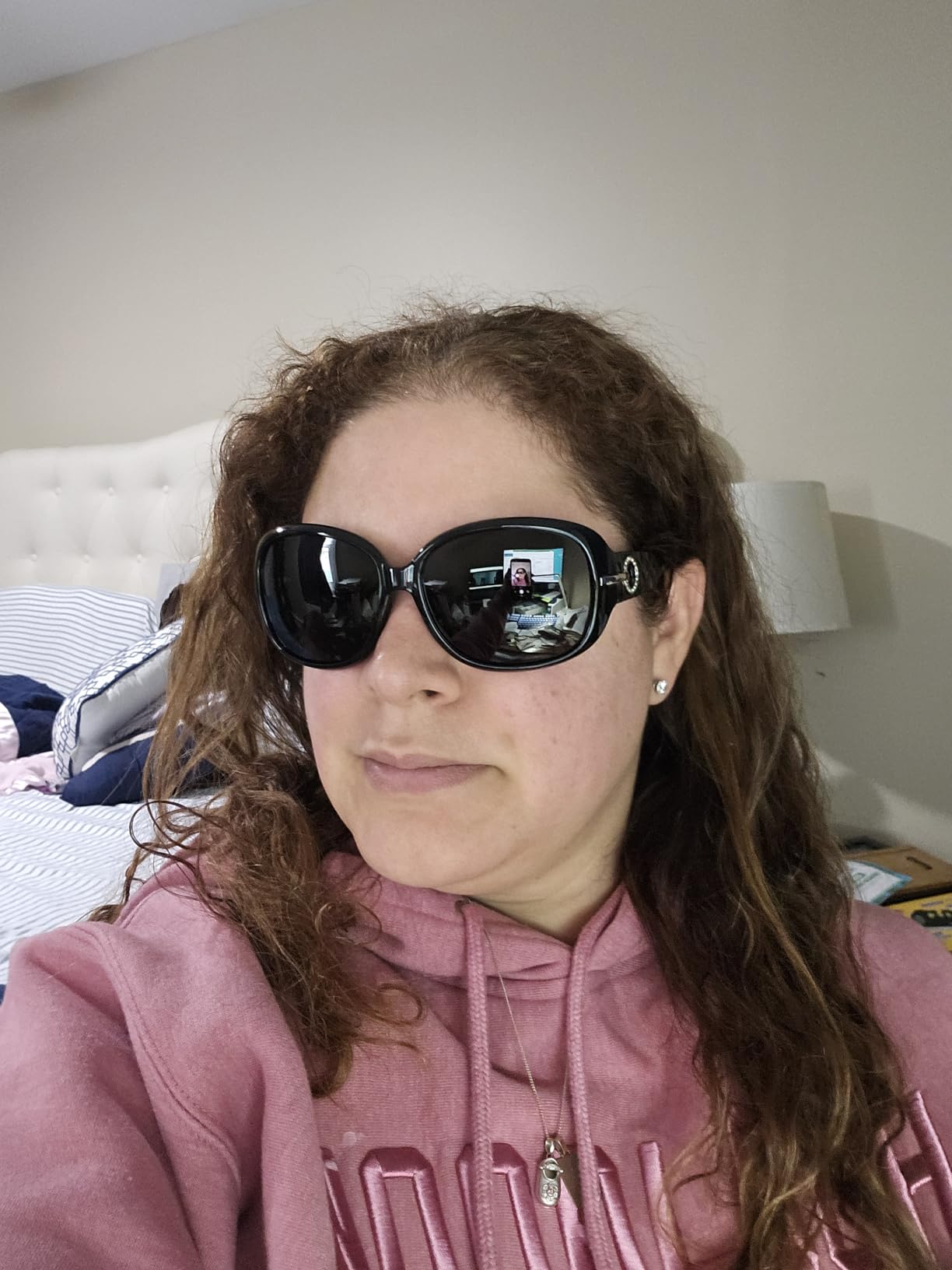 Oversized Rectangle Sunglasses UV400 Protection Shades for Women customer photo 1