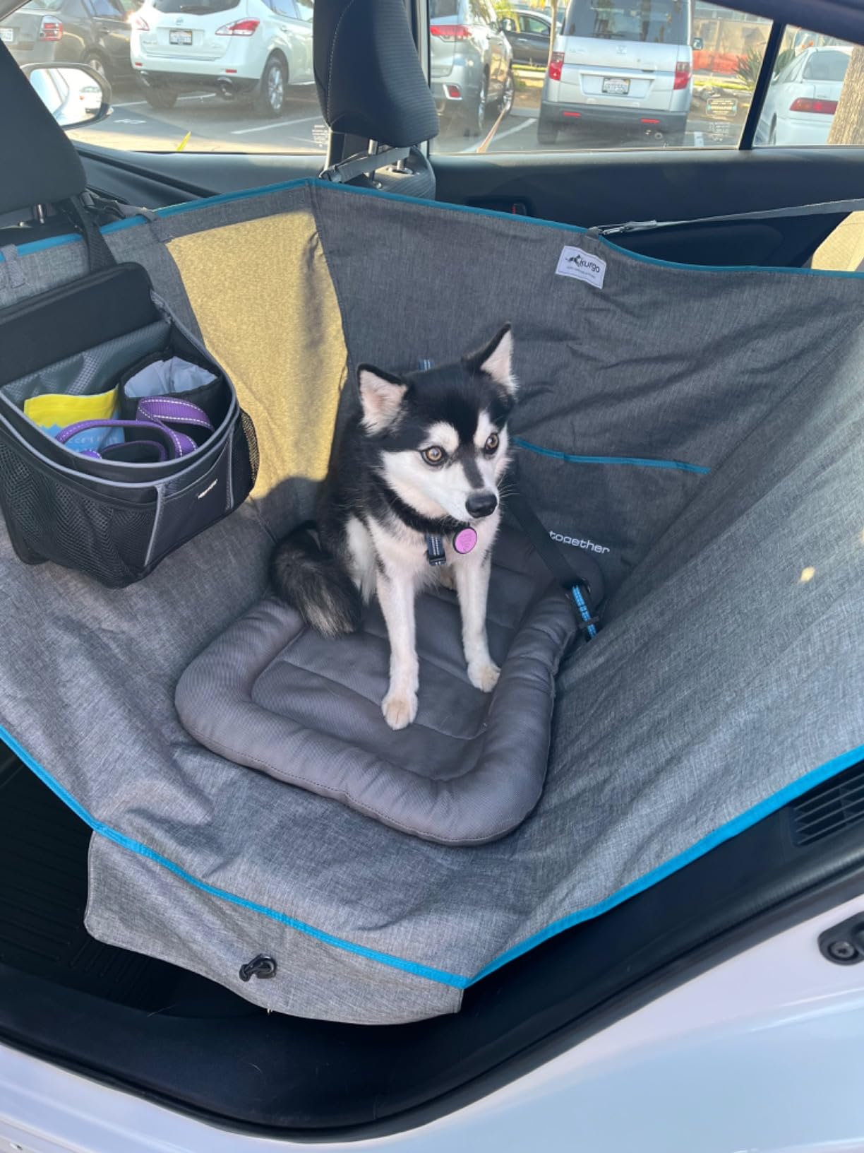 Kurgo Heather Half Hammock Seat Cover, Heather Grey | Protects Seats from Muddy Paws & Pet Hair, Leaves Room for Cargo or Child Seat, Water & Stain Resistant, Secure Fit customer photo 1