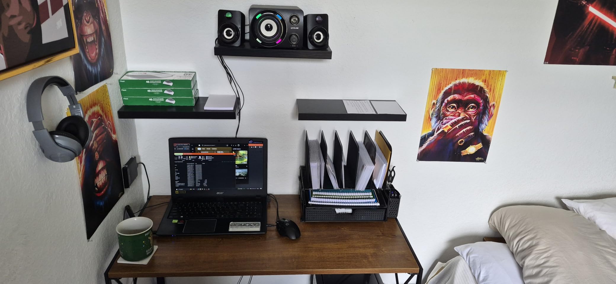 Simple Houseware Mesh Desk Organizer with Sliding Drawer, Double Tray and 5 Upright Sections, Black customer photo 2