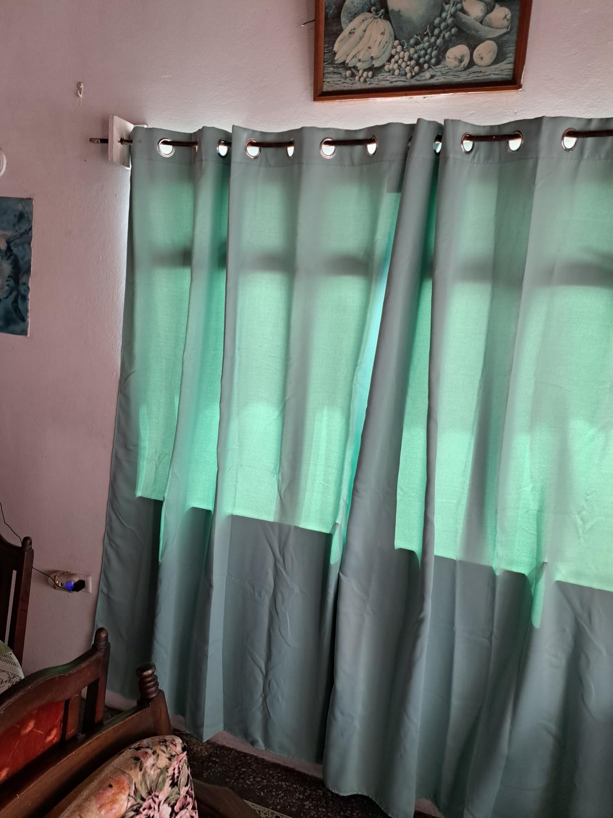 NICETOWN Grey Kitchen Blackout Short Curtain Panels for Bedroom, 45 Inch Long Thermal Insulated Grommet Top Blackout Draperies and Drapes (2 Panels, W42 x L45 -Inch, Grey) customer photo 2