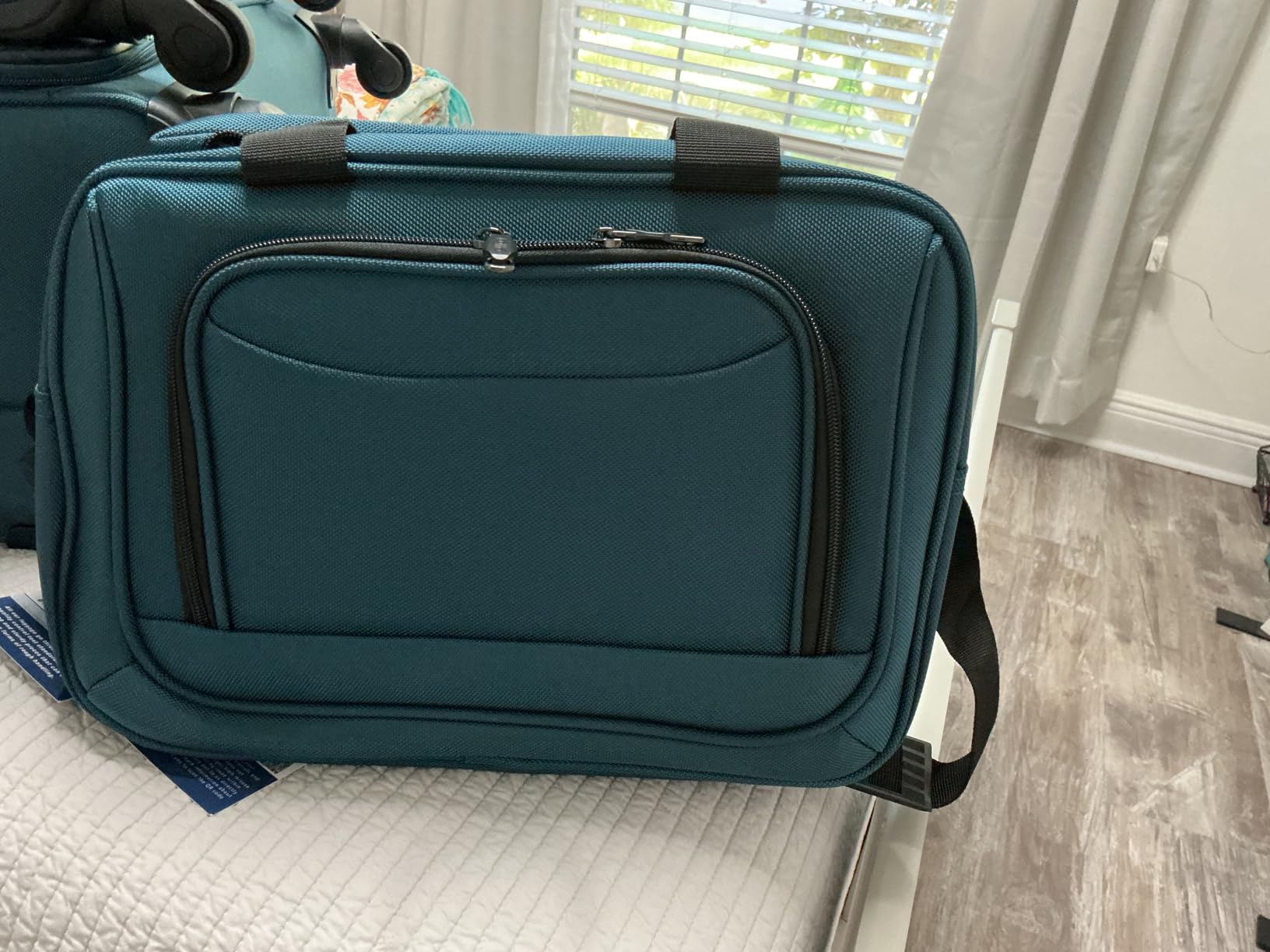 Coolife Luggage 4 Piece Set Suitcase Spinner TSA Lock Softshell lightweight (blue+sliver) customer photo 1